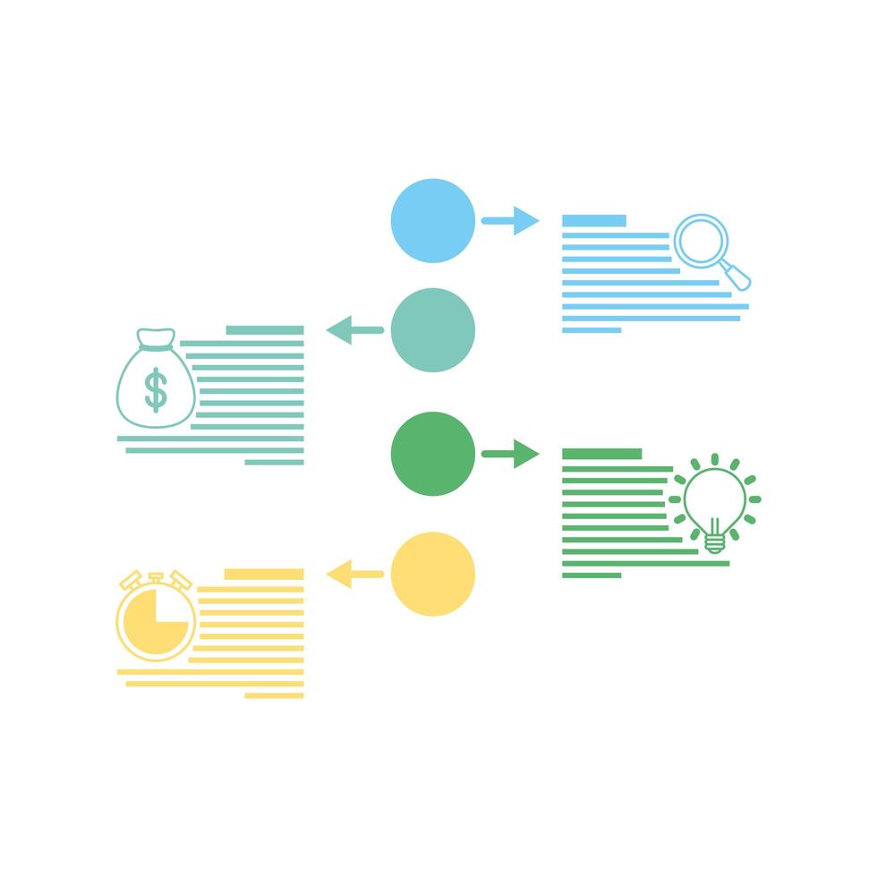 Geschäftsinfografik mit kreisförmigen Symbolen vektor