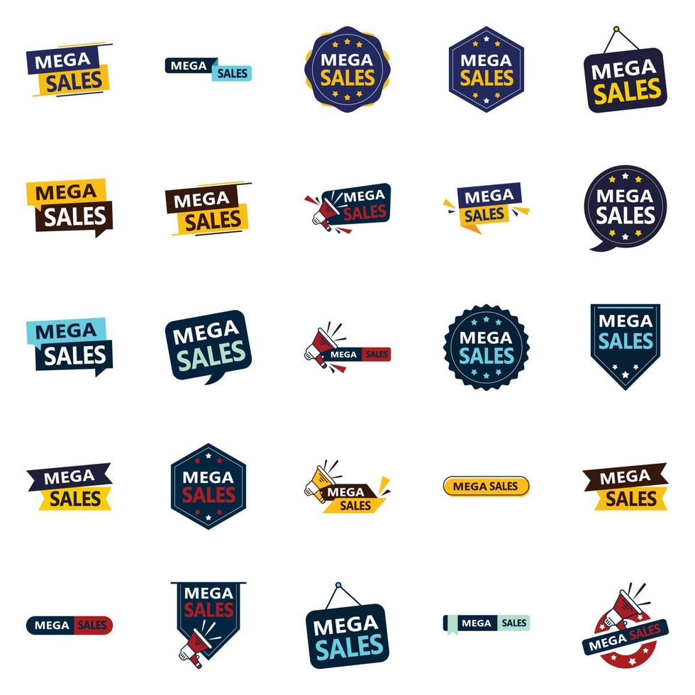 Das Mega Sale Vector Pack 25 atemberaubende Designs für Ihre Marketinganforderungen