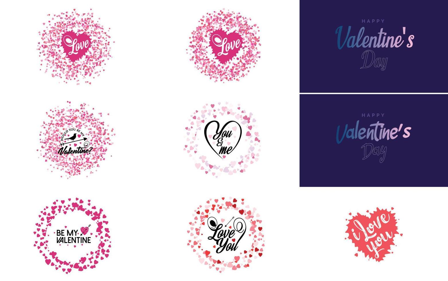 rosa oktober-logo mit herzen und kalligrafie-schriftzügen isoliert auf weiß vektor