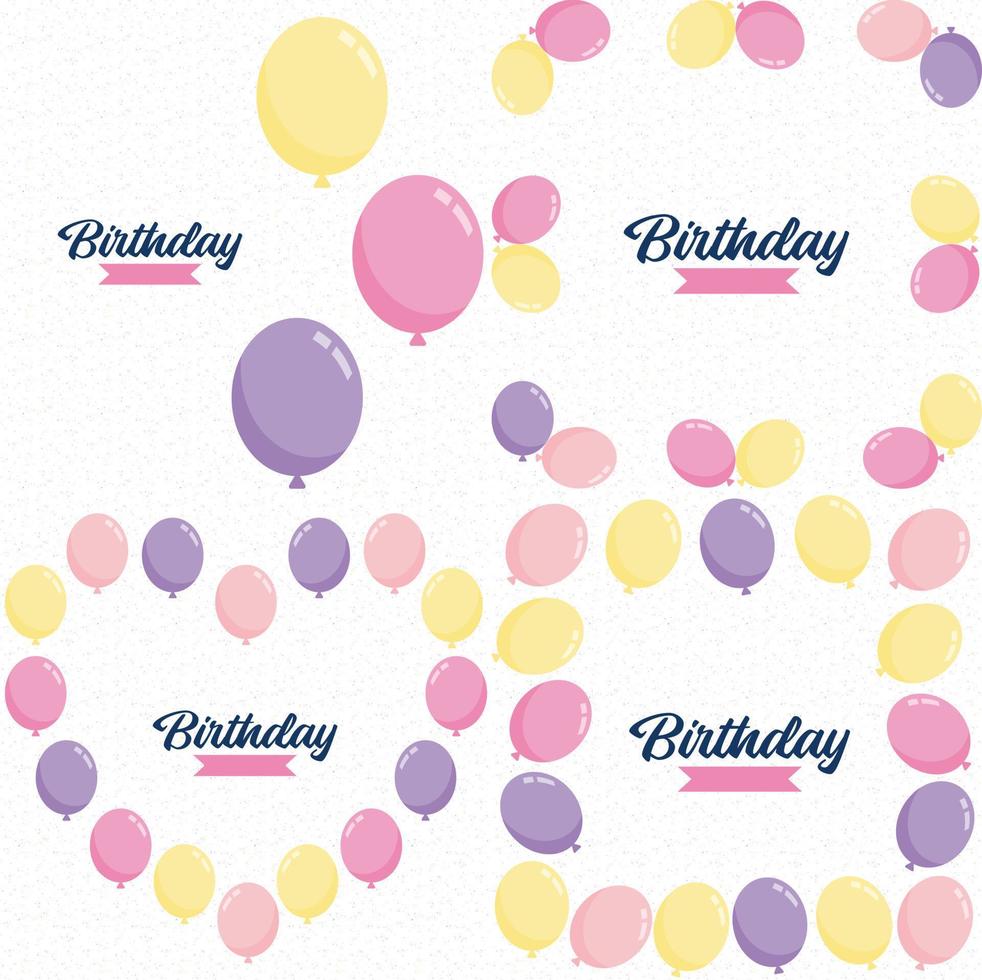Lycklig födelsedag skriven i färgrik. handskriven manus med konfetti och streamers i de bakgrund vektor