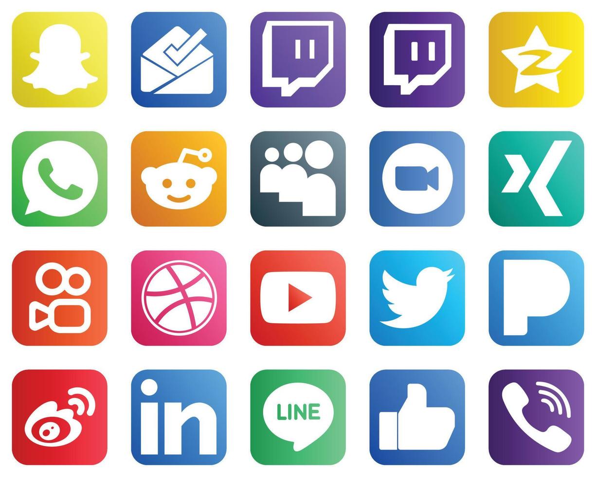 20 elegant social media ikoner sådan som video. dribbla. mitt utrymme och kuaishou ikoner. fullt anpassningsbar och hög kvalitet vektor