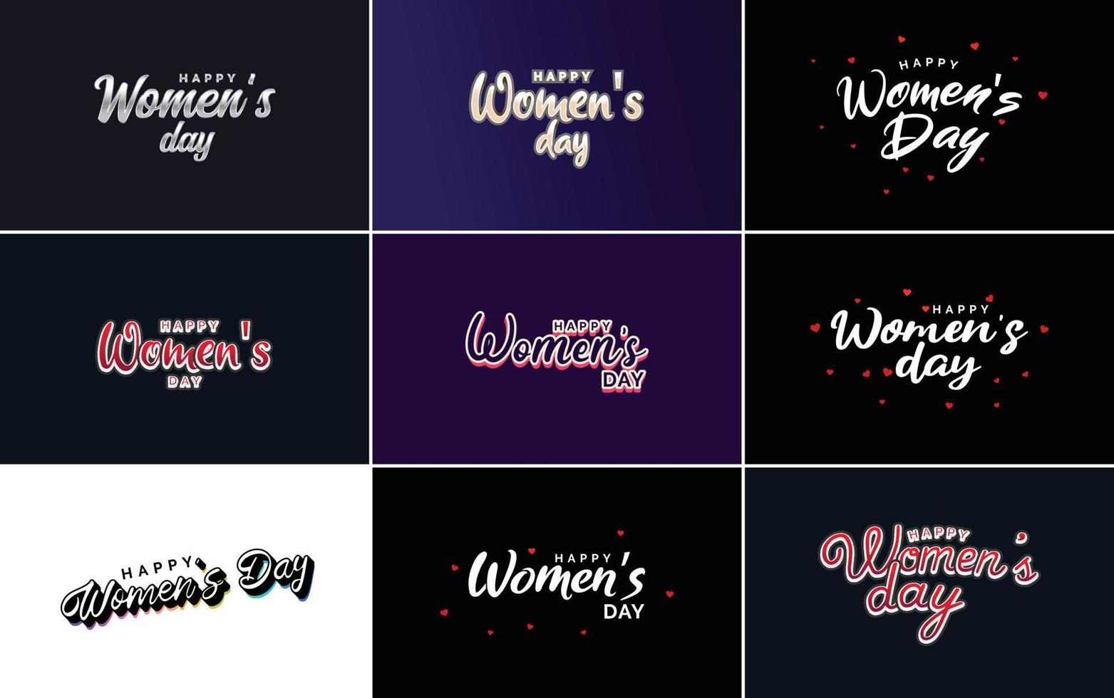 abstraktes Happy Women's Day Logo mit einem Liebesvektordesign in Pink. rot. und schwarze Farben vektor