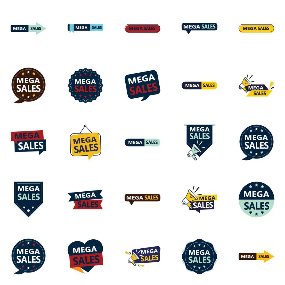 Mega Sale Bundle 25 vielseitige Vektordesigns für alle Arten von Marketing- und Werbekampagnen vektor