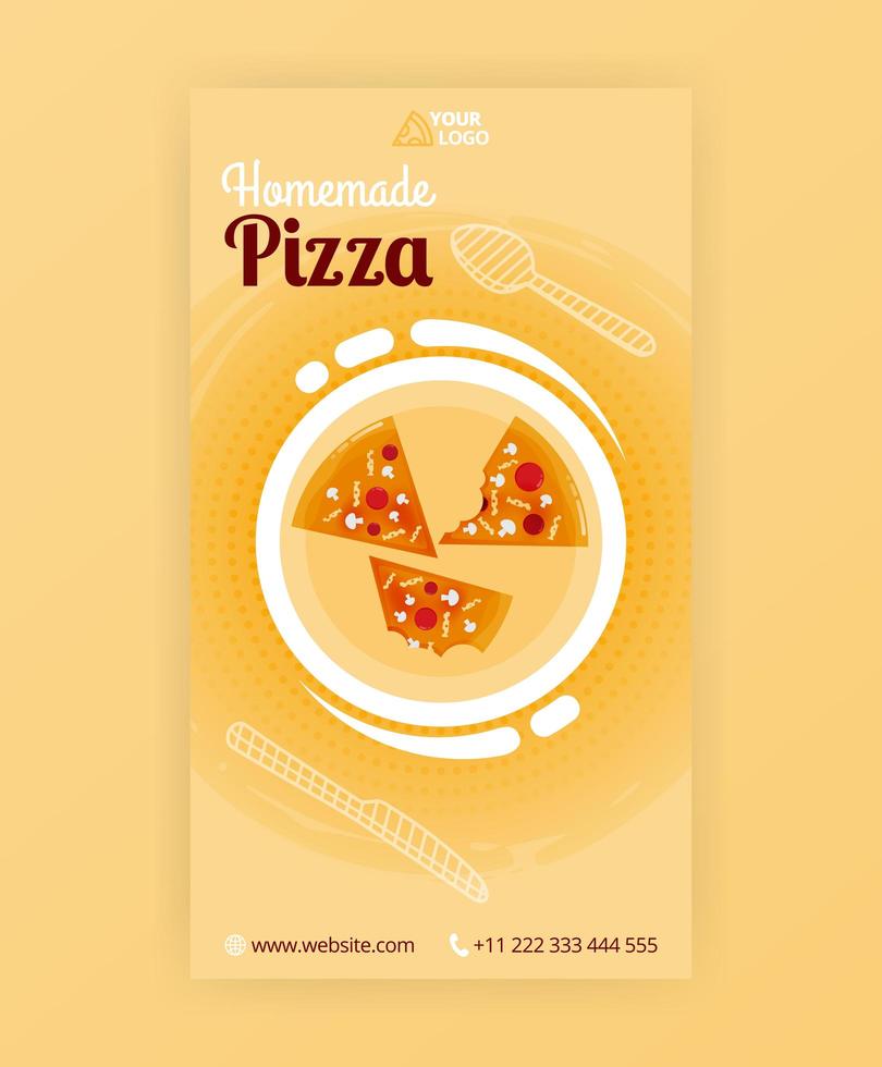 affischmall för snabb pizza gratis leverans för sociala medier berättelser post och annonser banner vektor