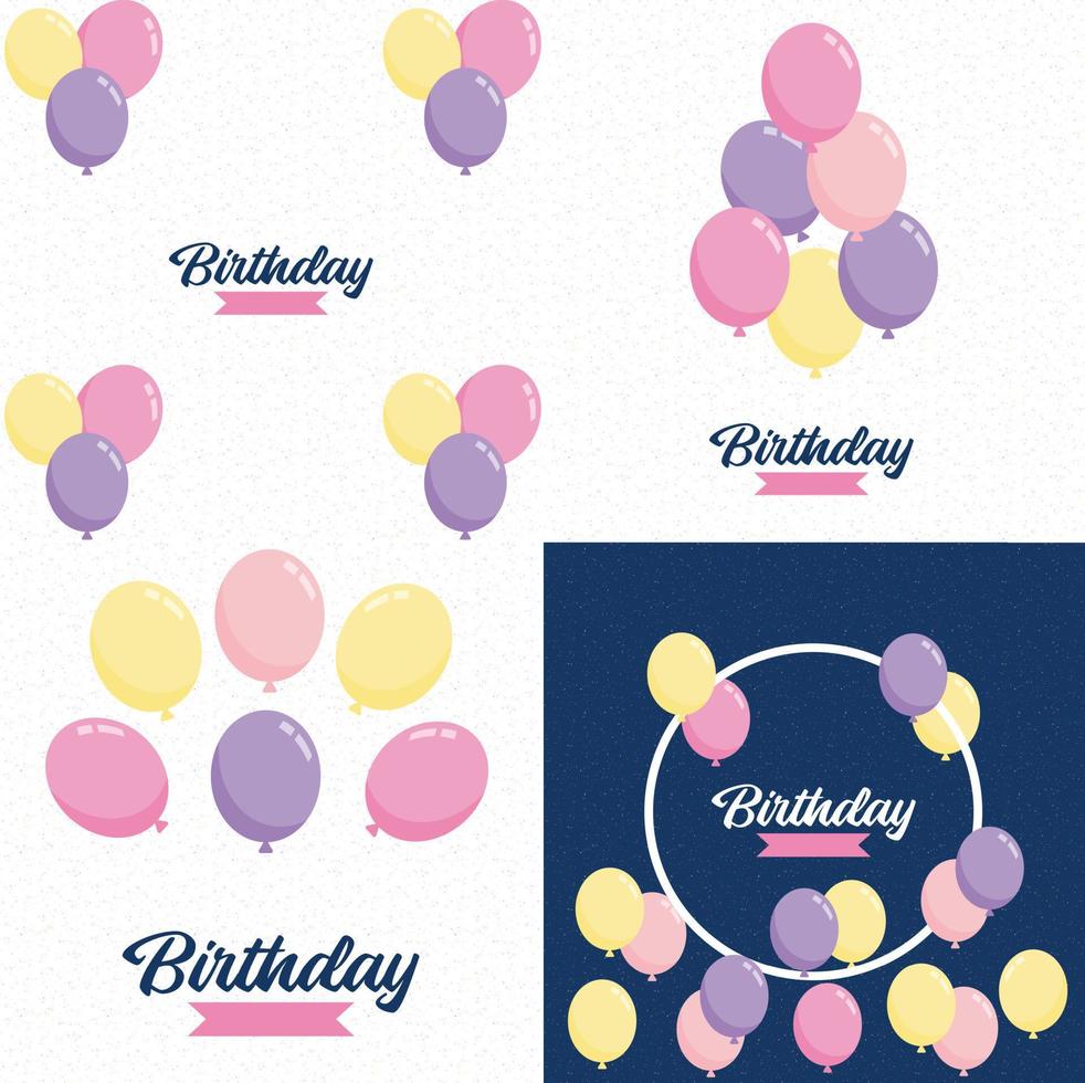 bunte glänzende Happy Birthday Ballons Banner Hintergrund Vektor Illustration im Format eps10