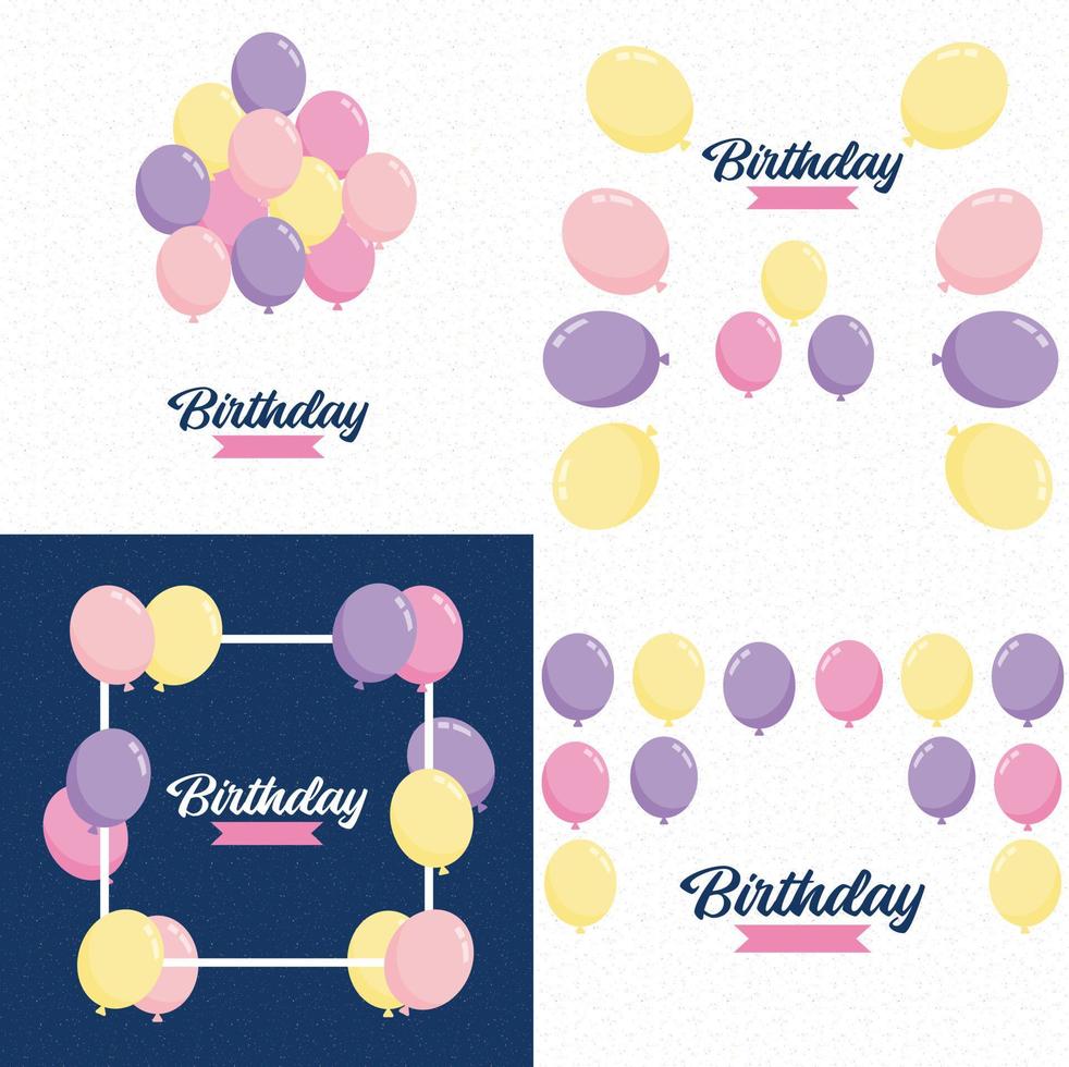Lycklig födelsedag i en elegant. modern font med en lutning Färg schema och en konfetti effekt vektor