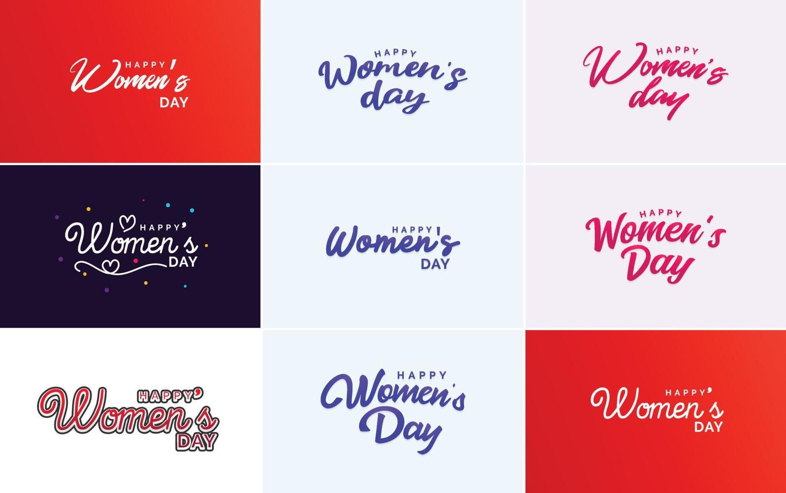 abstraktes Happy Women's Day Logo mit einem Liebesvektordesign in Pink. rot. und schwarze Farben vektor