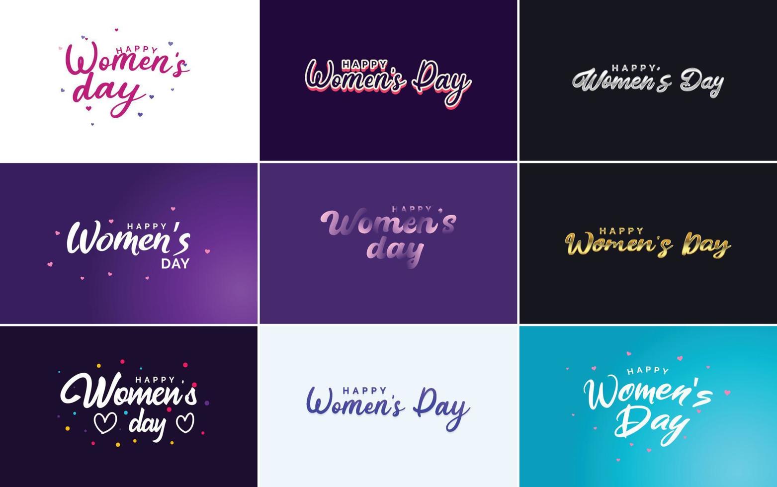 Happy Women's Day Typografie-Design mit einem Pastellfarbschema und einer geometrischen Formvektorillustration vektor