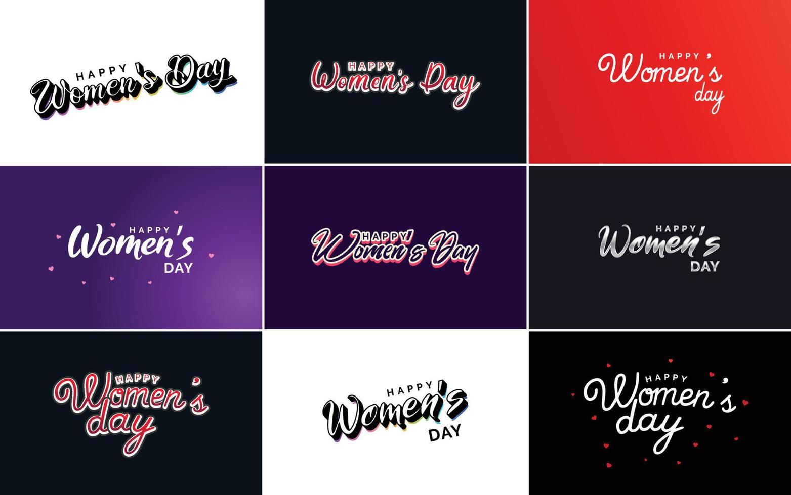 Happy Women's Day Typografie-Design mit einem Pastellfarbschema und einer geometrischen Formvektorillustration vektor