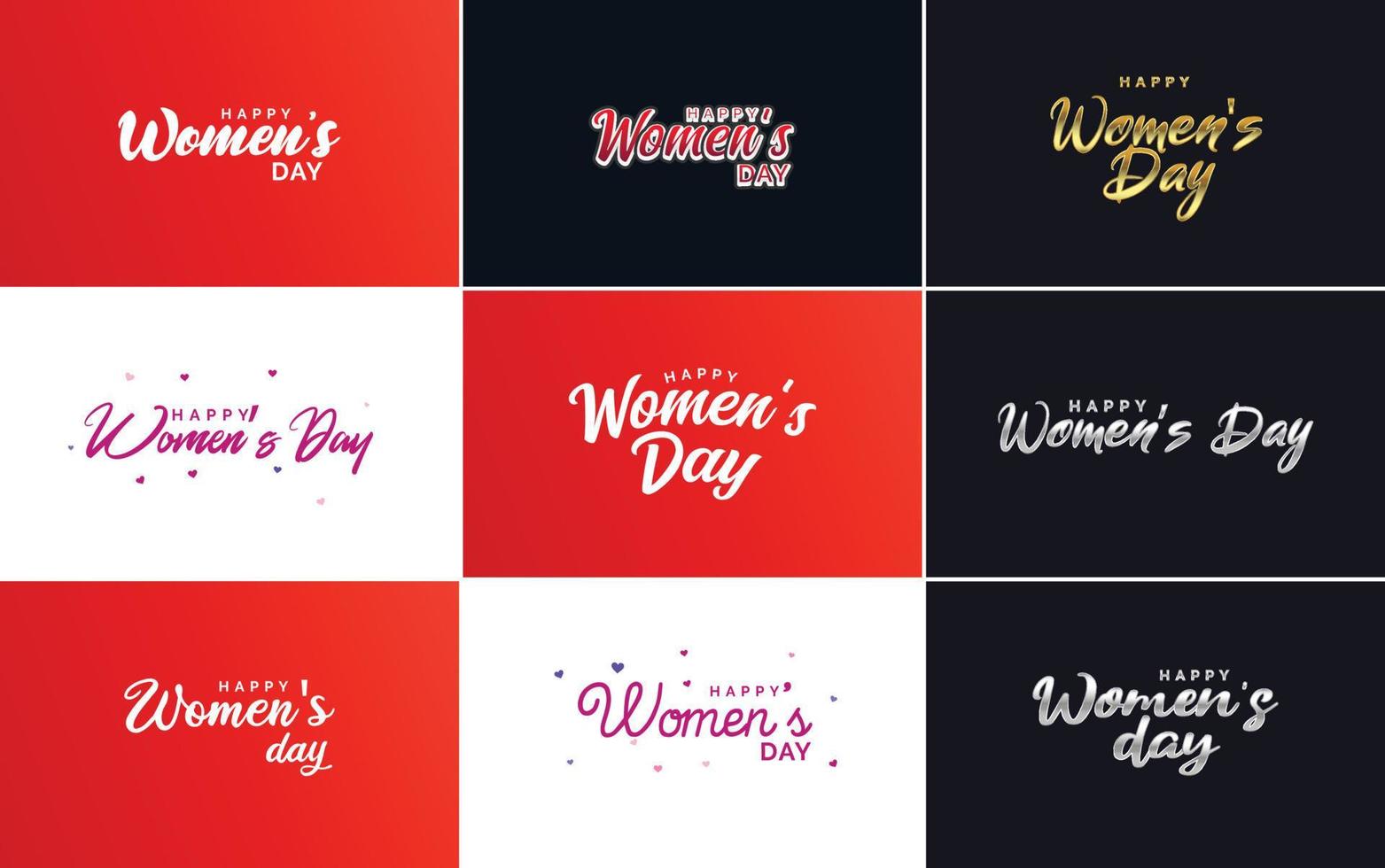 abstraktes Happy Women's Day Logo mit einem Liebesvektordesign in Pink. rot. und schwarze Farben vektor