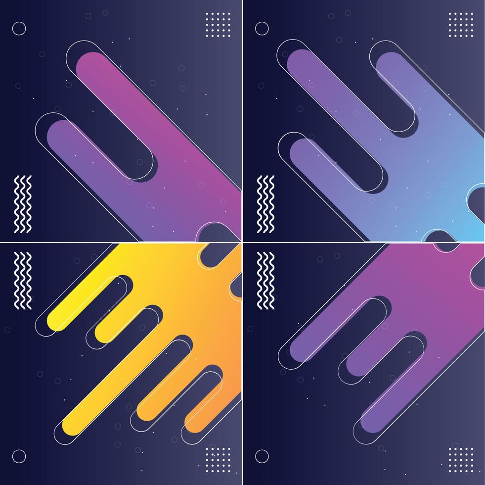 Coole und moderne abstrakte Hintergründe mit Farbverlauf, 7er-Pack vektor