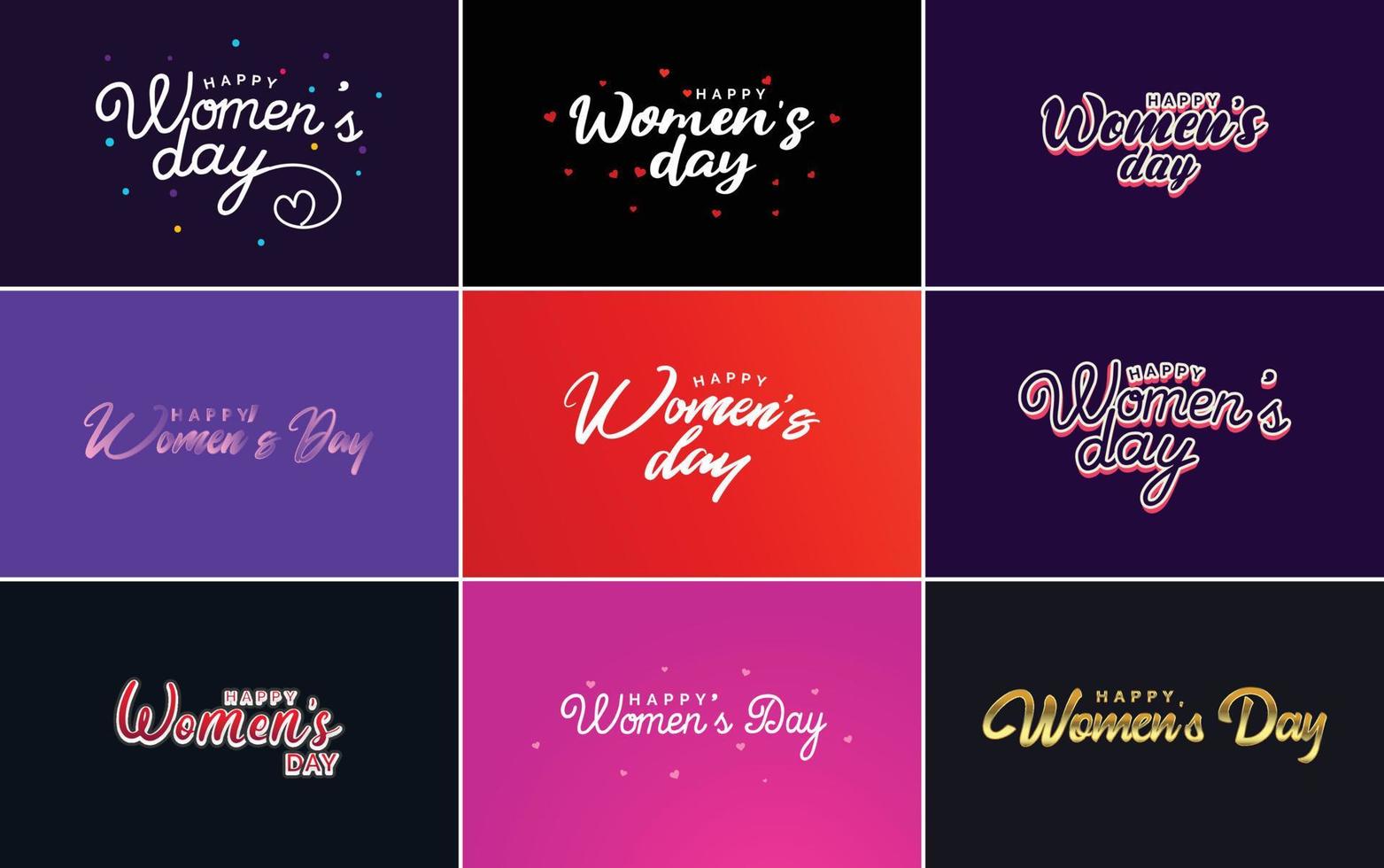 abstraktes Happy Women's Day Logo mit einem Liebesvektordesign in Pink. rot. und schwarze Farben vektor