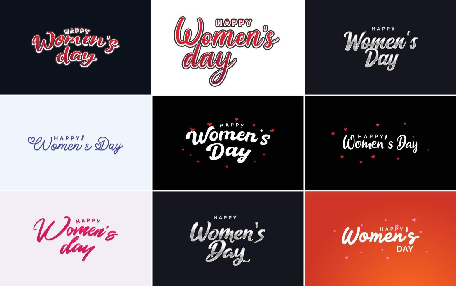 Happy Women's Day Typografie-Design mit einem Pastellfarbschema und einer geometrischen Formvektorillustration vektor