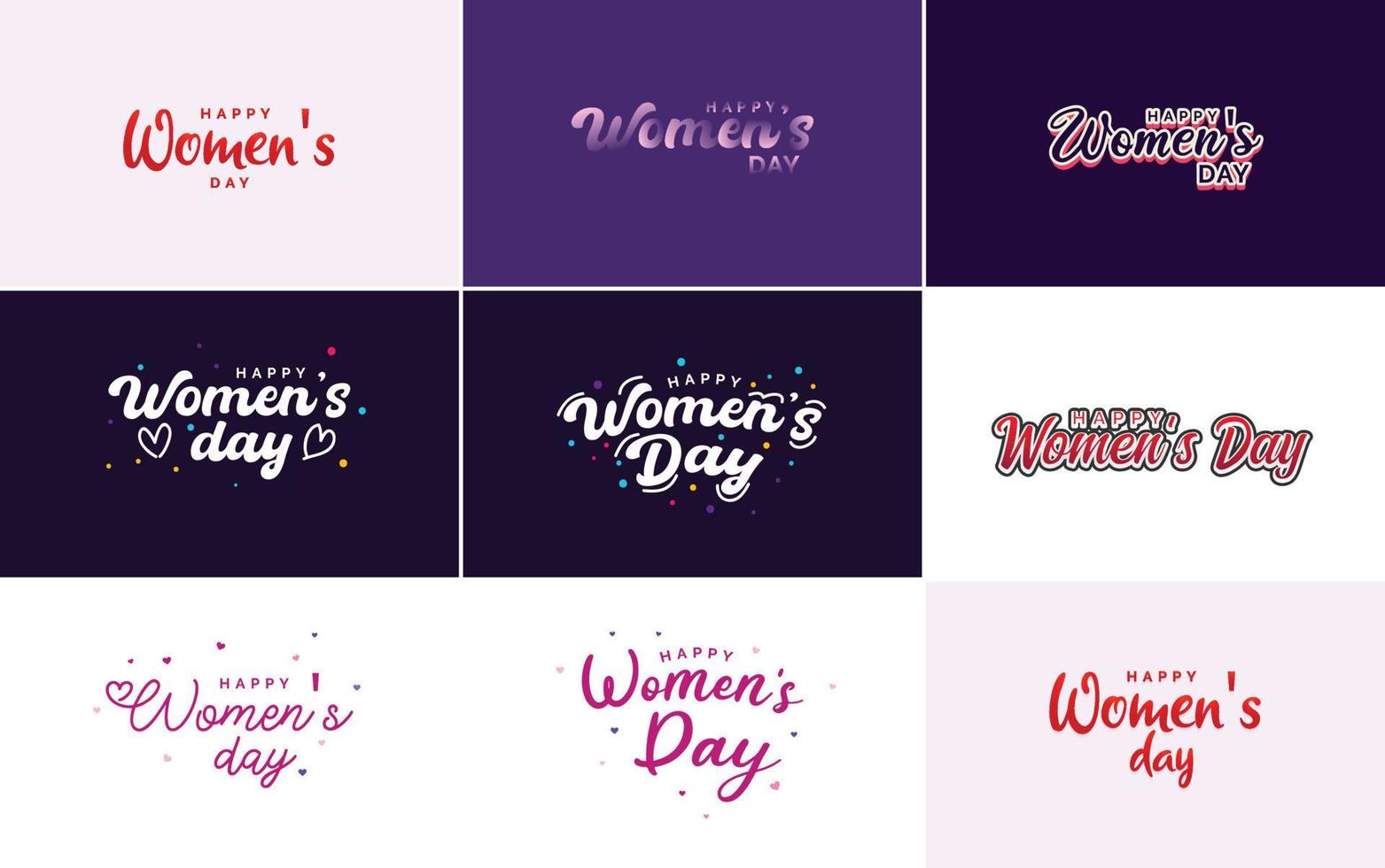 Happy Women's Day Design mit einer realistischen Illustration eines Blumenstraußes und einem Banner mit der Aufschrift 8. März. mit Farbverlauf vektor
