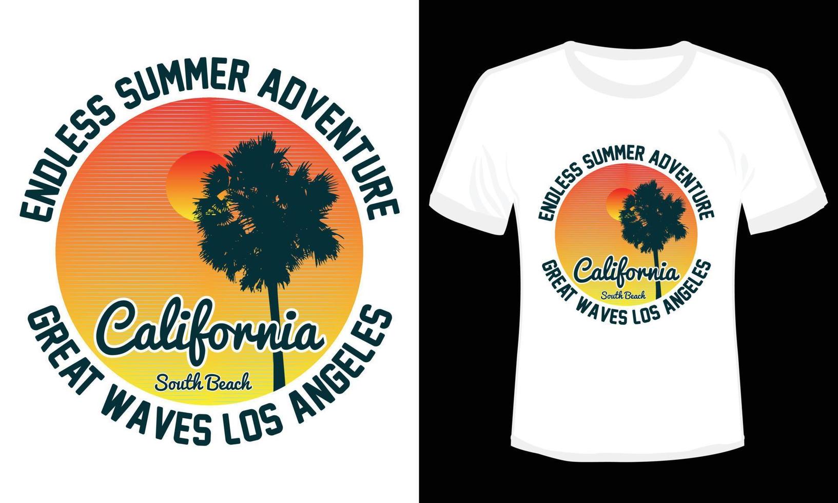 ändlös sommar Semester hawaii strand t-shirt design vektor illustration