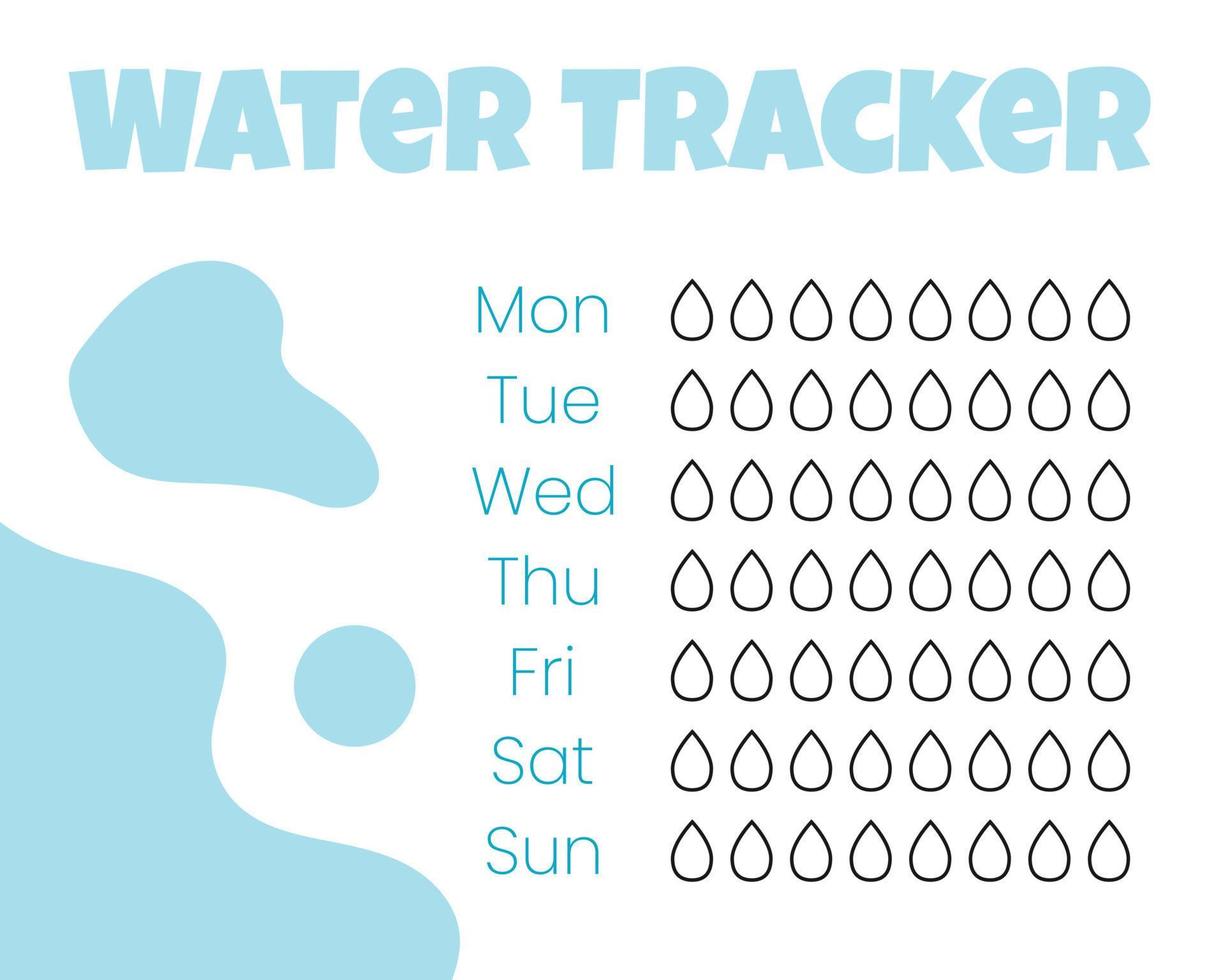 vatten tracker vektor mall. . dricka vatten checklista. vatten tracker med is. vektor illustration. klotter stil.