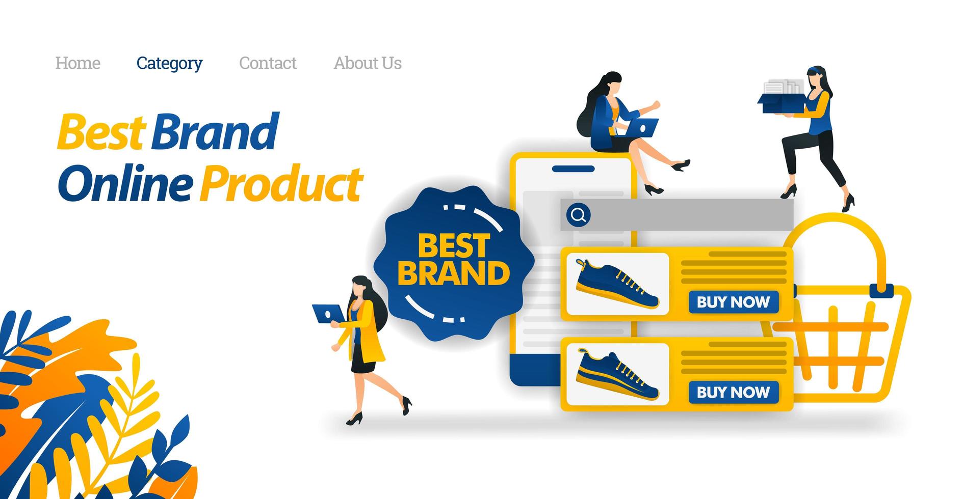 Finden Sie eine Vielzahl von Produkten der besten Marke mit Handy. empfehlen die beste Auswahl an Online-Produkten. flache Symbolart der Vektorillustration geeignet für Web-Landingpage, Aufkleber, Tapete, Karte, Hintergrund vektor