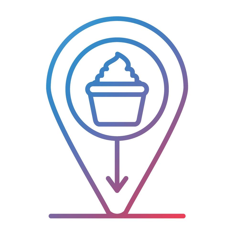 Symbol für den Farbverlauf der Bäckerei-Standortlinie vektor