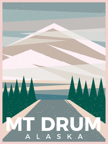 Berg Drum Alaska Postkarte vektor