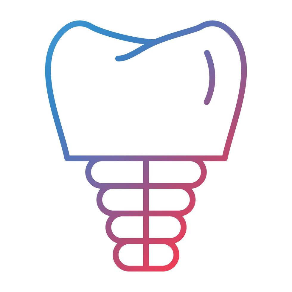 dental implantera linje lutning ikon vektor