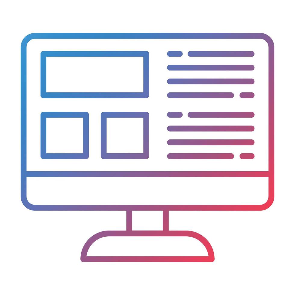 webb layout linje lutning ikon vektor