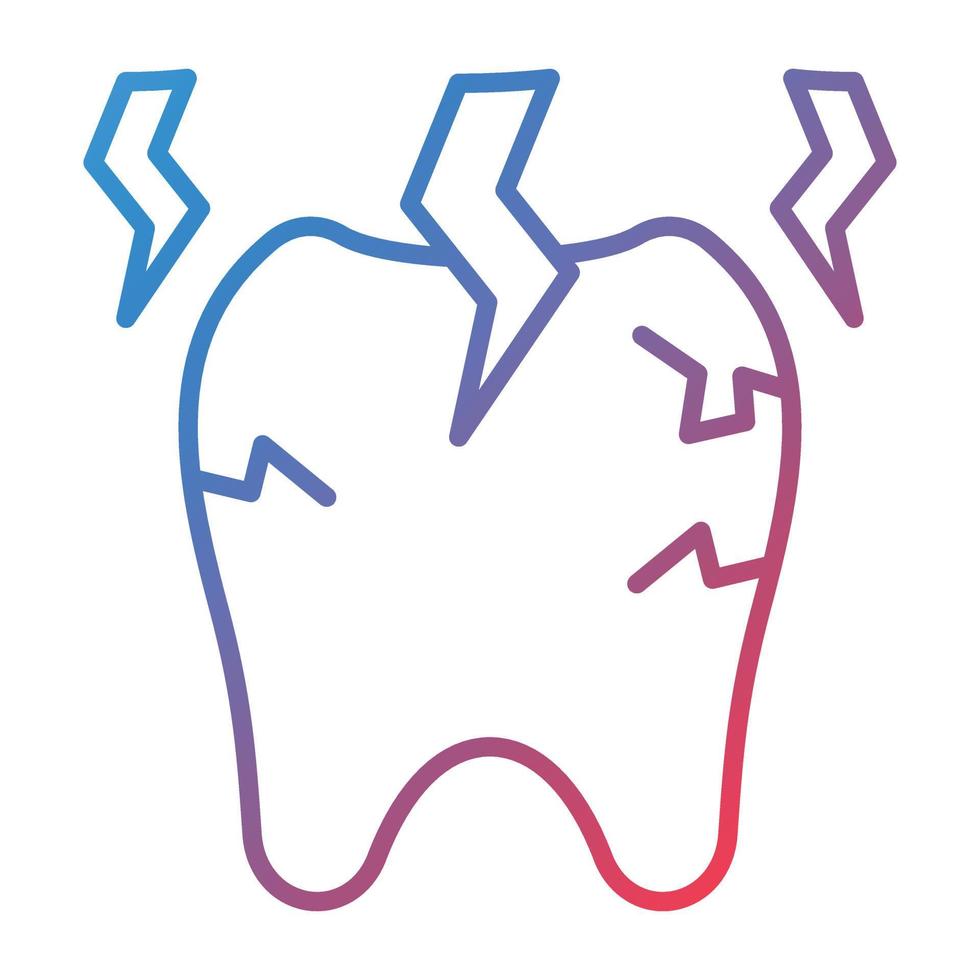 Symbol für Zahnschmerzen-Linienverlauf vektor