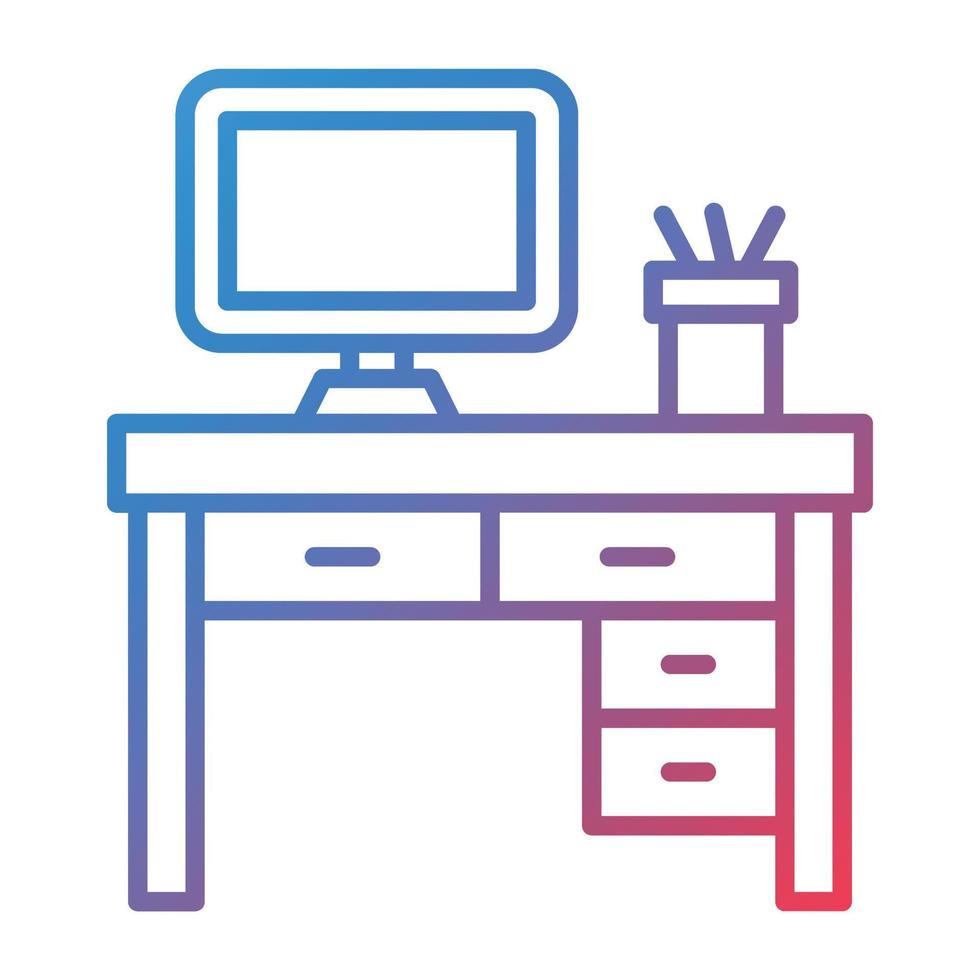 Symbol für den Verlauf der Desktop-Tischlinie vektor