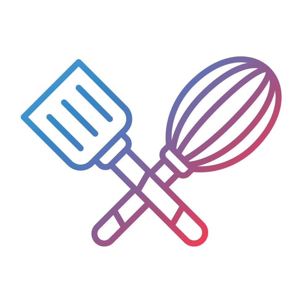 Farbverlaufssymbol für Küchenutensilien vektor