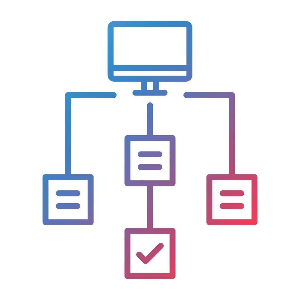 Symbol für den Farbverlauf der Workflow-Linie vektor