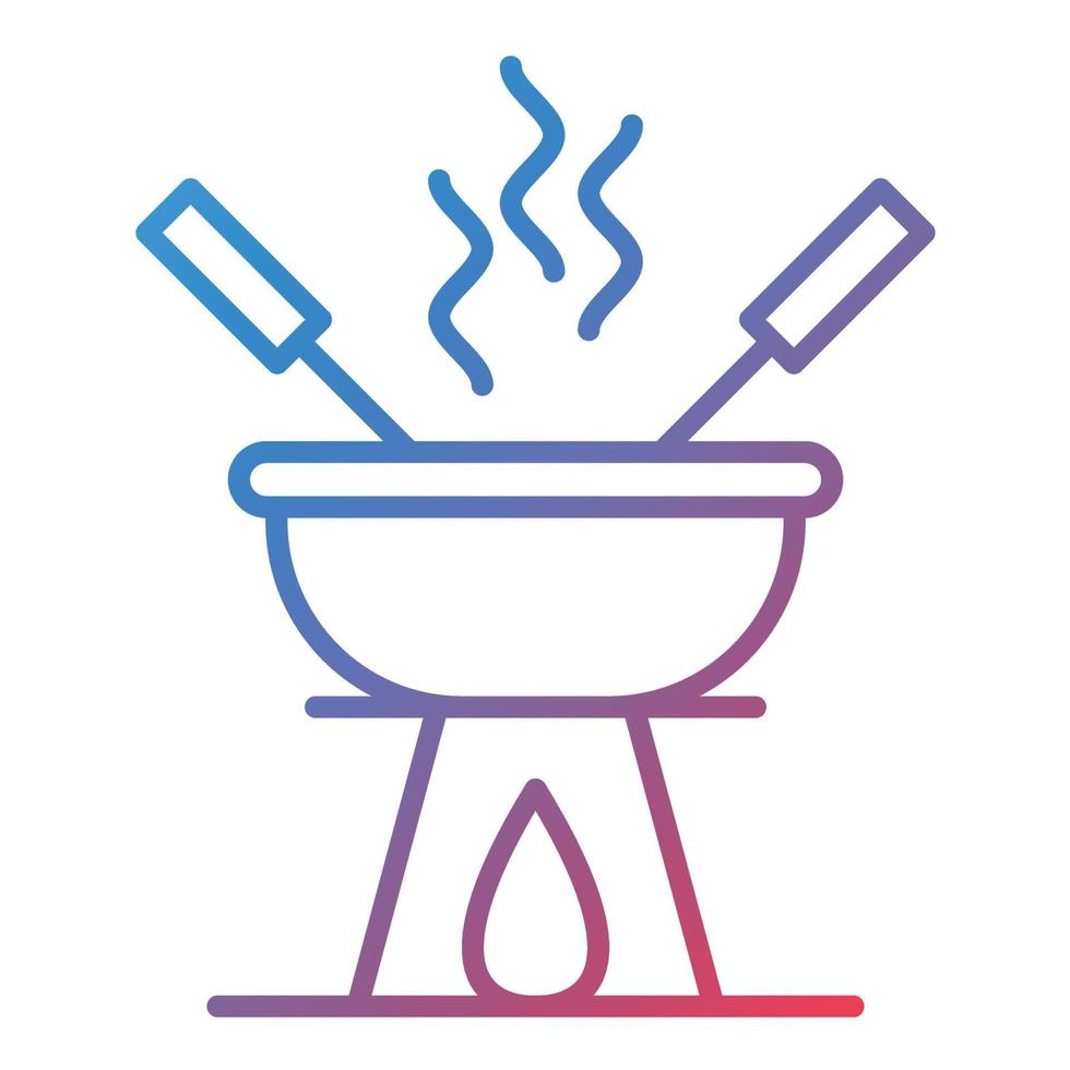 fondue linje lutning ikon vektor