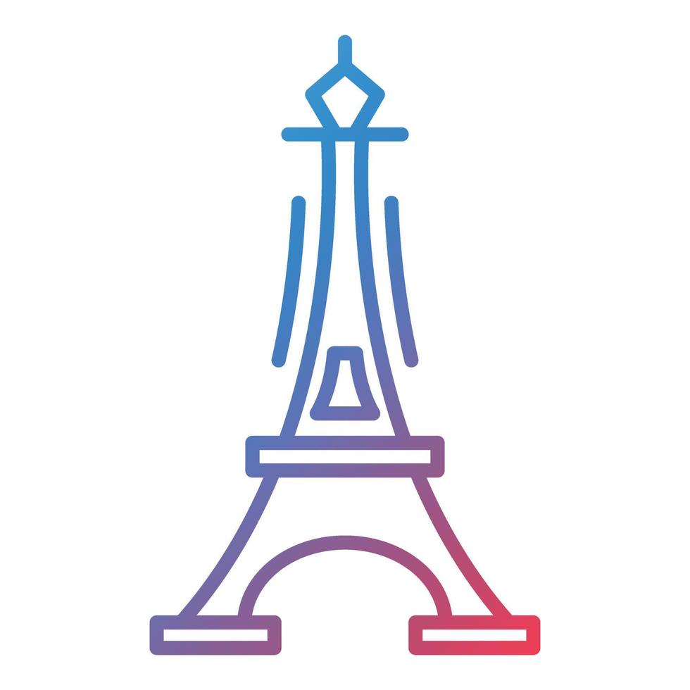 Symbol für den Farbverlauf der Eiffelturmlinie vektor