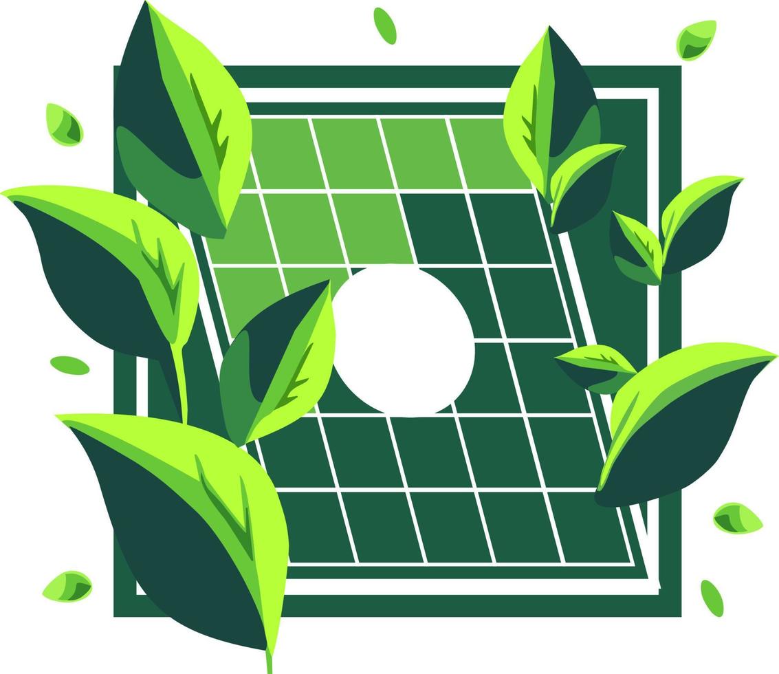 hållbarhet illustration. t.ex. grön energi, hållbar industri med väderkvarnar och sol- energi paneler. miljö, social, och företags- styrning begrepp. vektor illustration