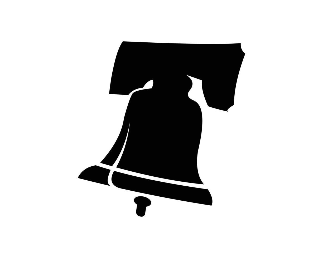 Glocke-Logo-Silhouette. isolierte weiße Hintergrundansicht von vorne. am besten für abzeichen, emblem, symbol, aufkleberdesign und glockenindustrie. verfügbar in Folge 10. vektor