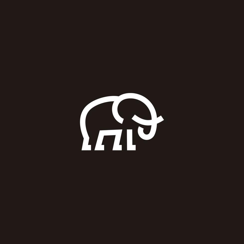 Elefant Strichzeichnungen minimalistische Logo-Icon-Designs vektor