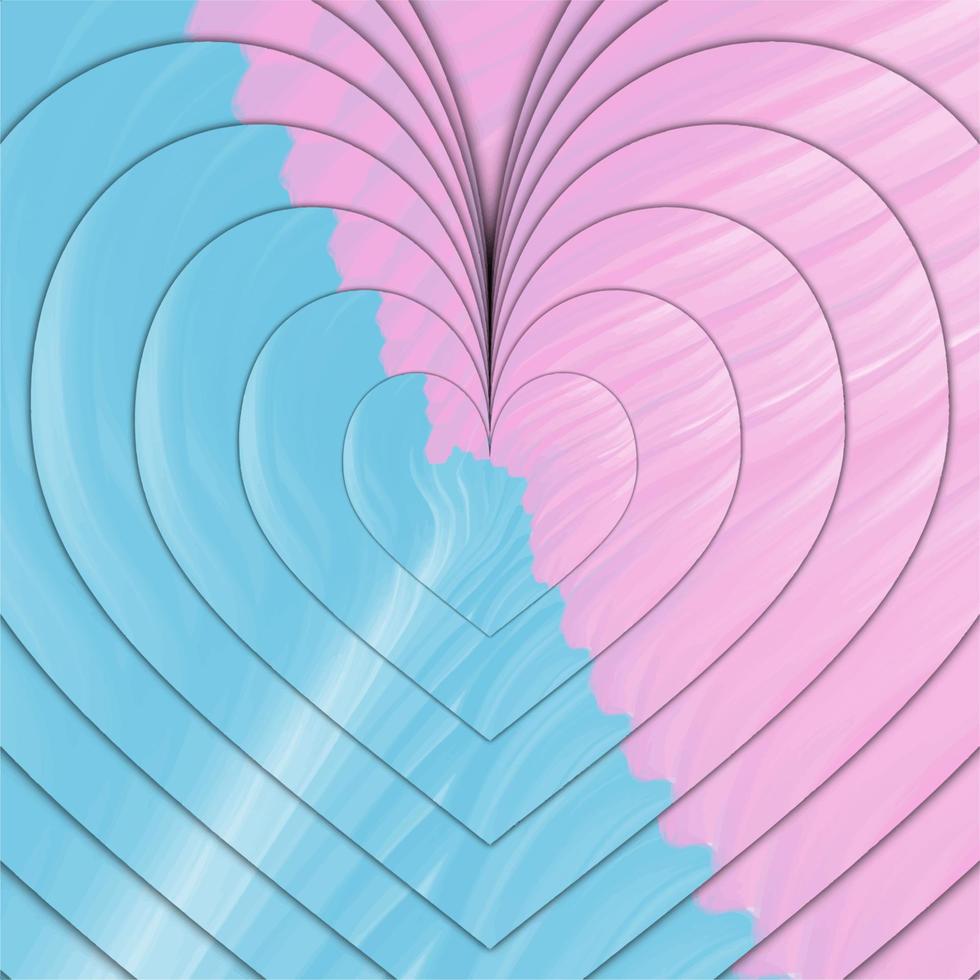 romantisk hjärta konstnärlig vattenfärg bakgrund. vektor