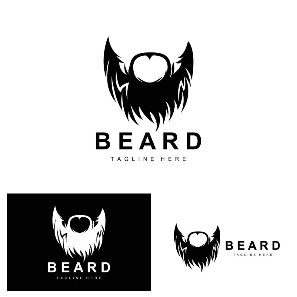 skägg logotyp, vektor frisör, design för manlig utseende, barberare, hår, mode