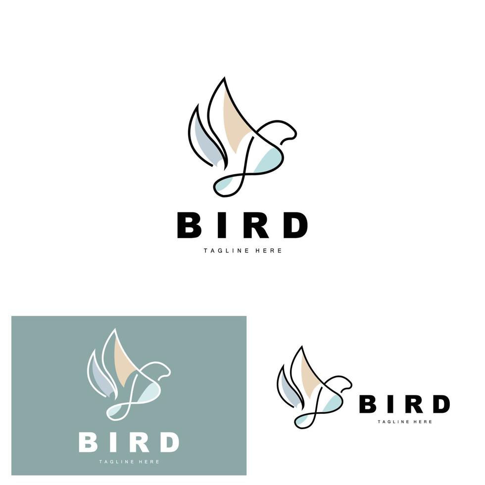 Vogellogo, Vogelflügelvektor, minimalistisches Design, für Produktbranding, Vorlagensymbolillustration vektor