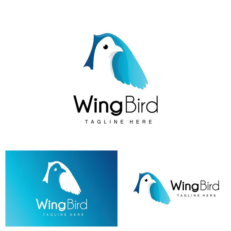 Vogellogo, Vogelflügelvektor, minimalistisches Design, für Produktbranding, Vorlagensymbolillustration vektor