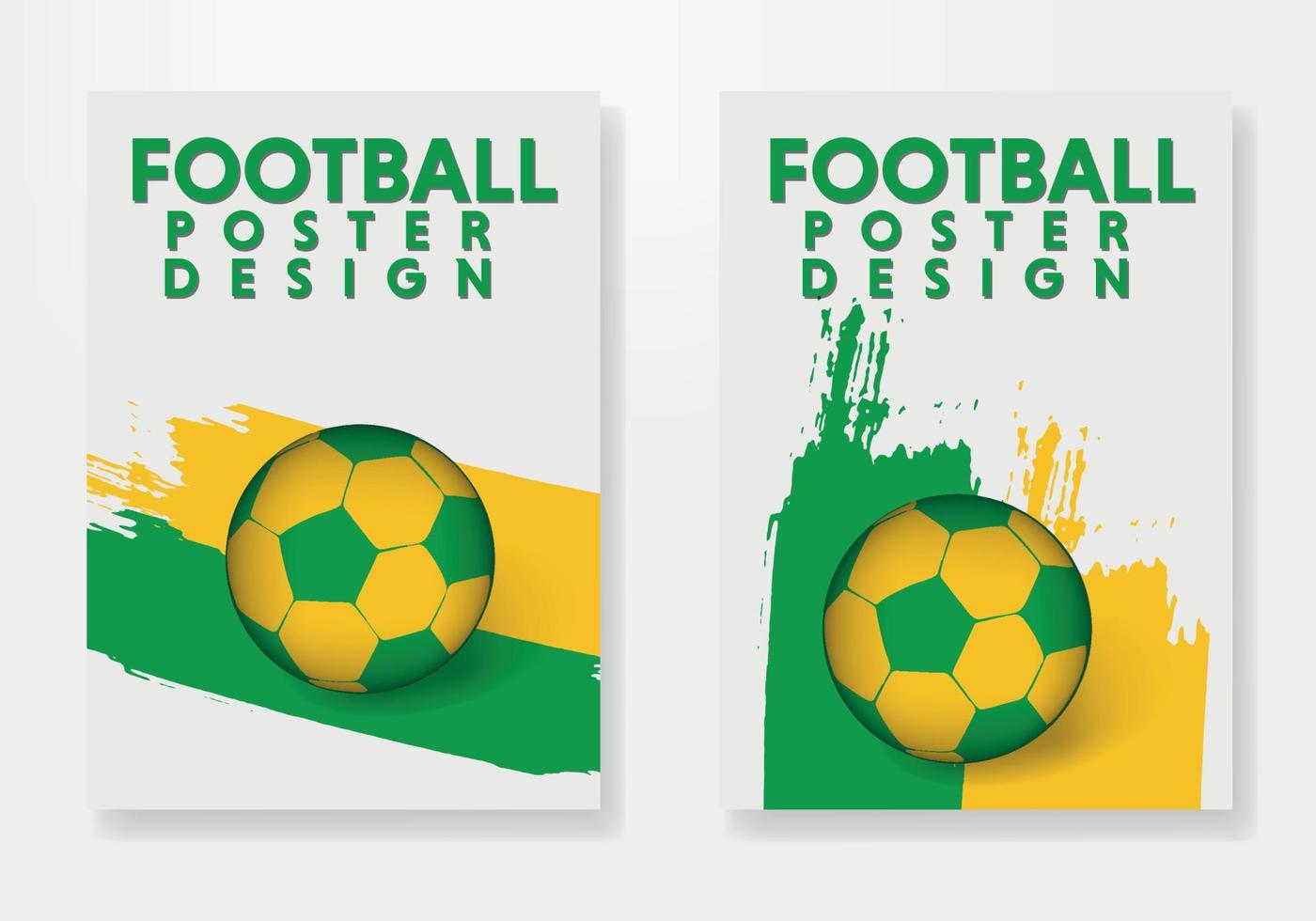editierbares Poster für die brasilianische Fußballmannschaft, Fußballspieler, Uniform, Flagge. vektor