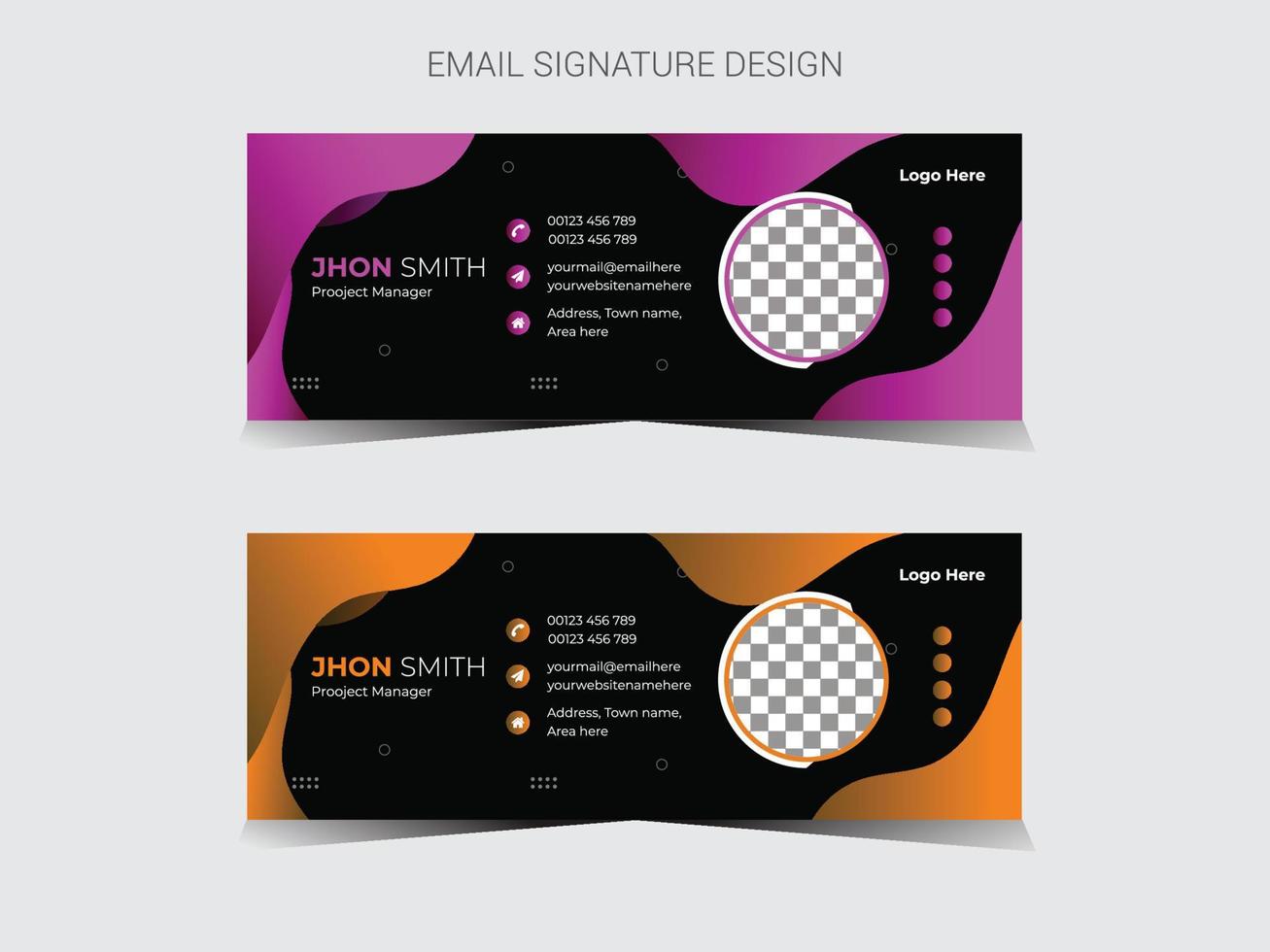 professionelles E-Mail-Signatur-Design vektor