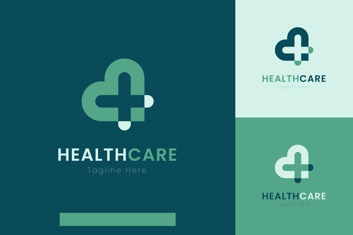 Satz von Logo-Vektordesignvorlagen für das medizinische Gesundheitswesen mit verschiedenen Farbstilen vektor
