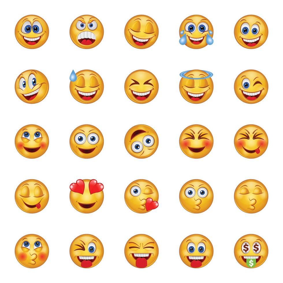 lutning Färg ikoner för emojis. vektor