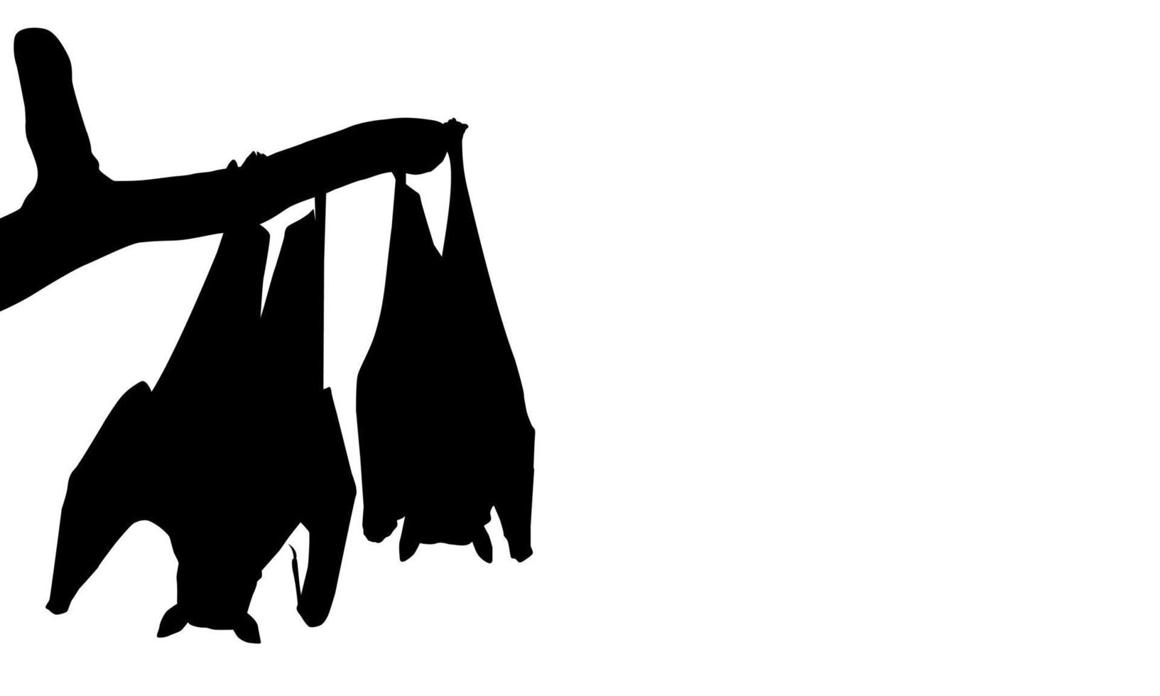 schlafende Fledermaus auf der Astbaumsilhouette für Halloween-Poster, Kunstillustration, Horrorfilm oder Filmposter für Grafikdesign-Element. Vektor-Illustration vektor