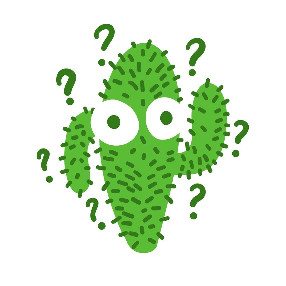 Cartoon-Kaktus-Maskottchen. vektorillustration im flachen stil der karikatur lokalisiert auf weißem hintergrund. vektor