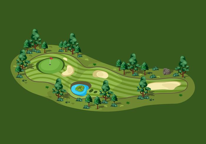 Obenliegende Ansicht-Golfplatz-Vektor-Illustration vektor