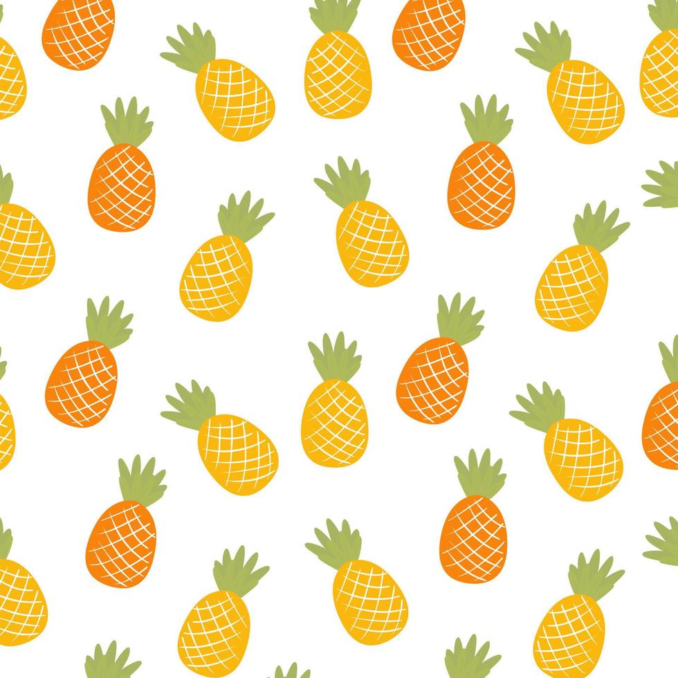 vektor sömlös mönster med ananas enkel platt bakgrund