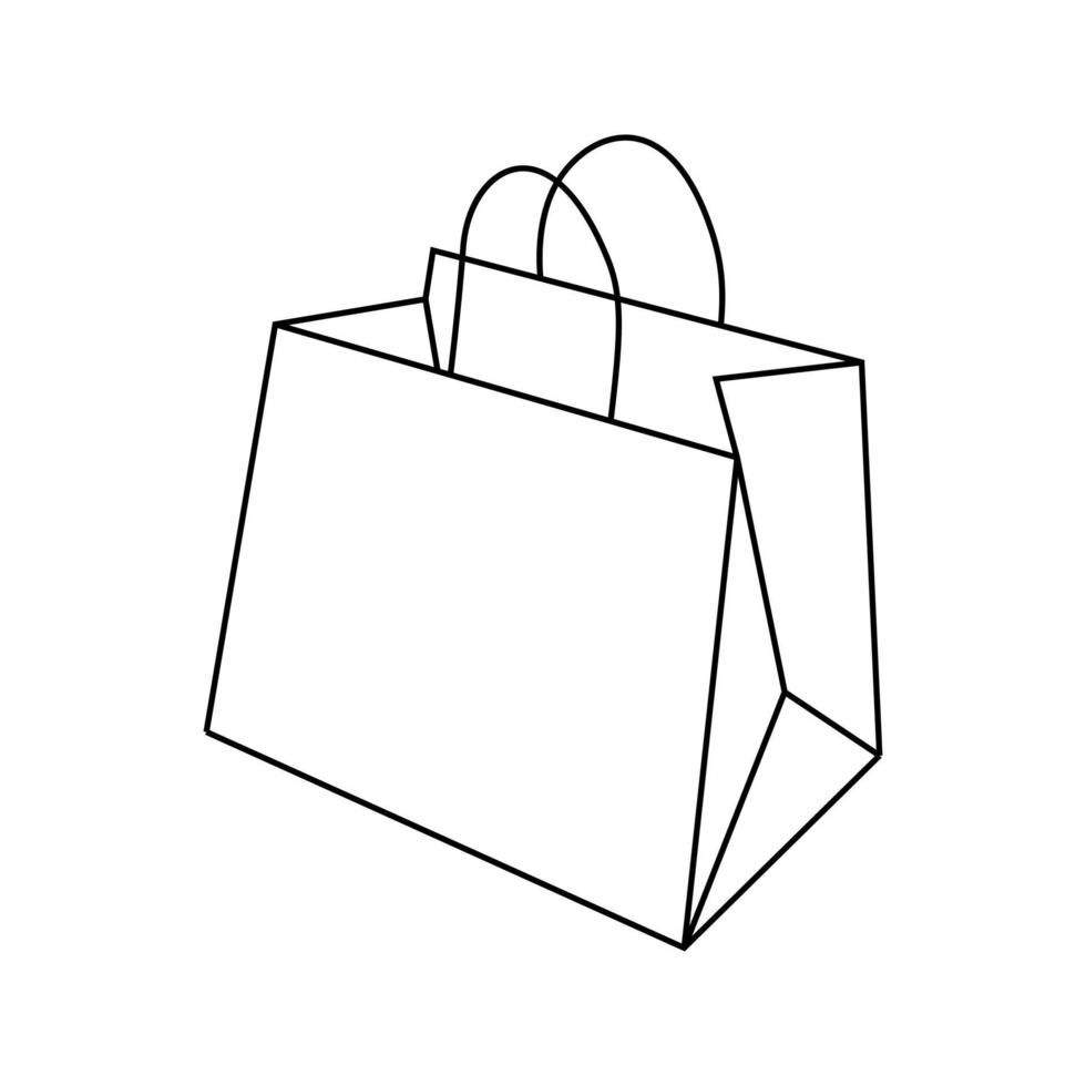 papper väska ikon vektor. paket illustration tecken. paket symbol eller logotyp. vektor