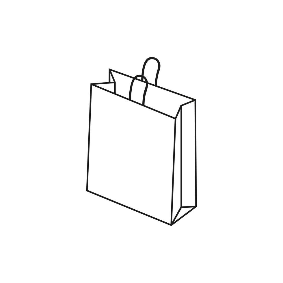 papper väska ikon vektor. paket illustration tecken. paket symbol eller logotyp. vektor