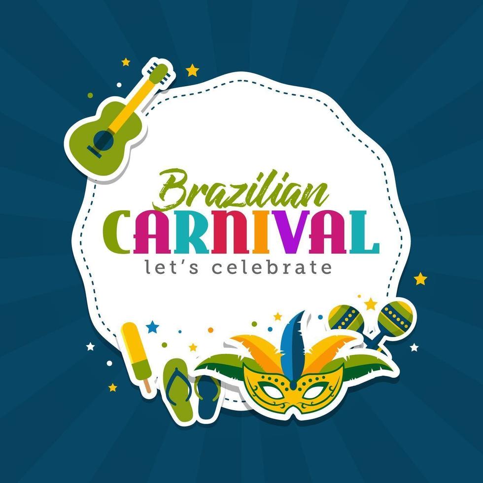 brasiliansk karneval mall vektorillustration vektor