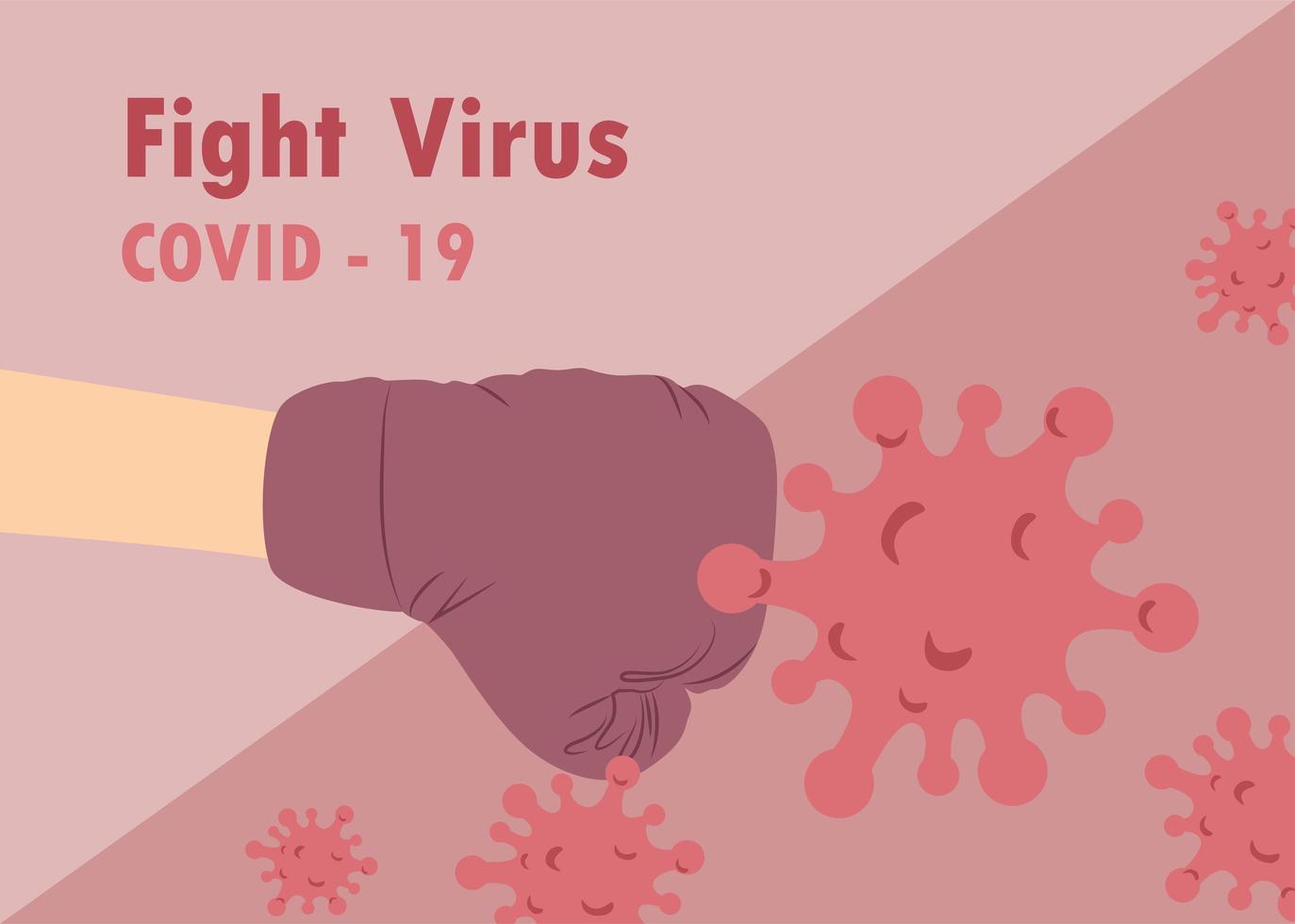 människor slåss covid-19 coronavirus koncept vektor
